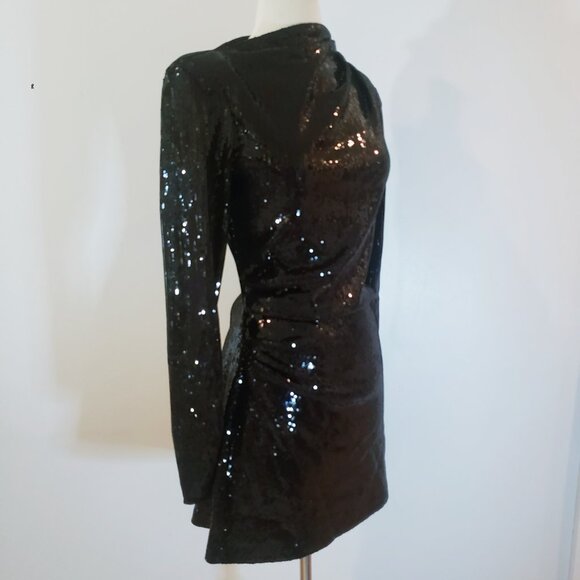 Zara Black Sequin Party Dress - Picture 13 of 16